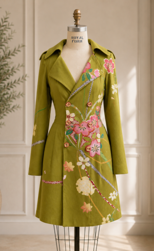Olive green w/ Cherry Blossom
